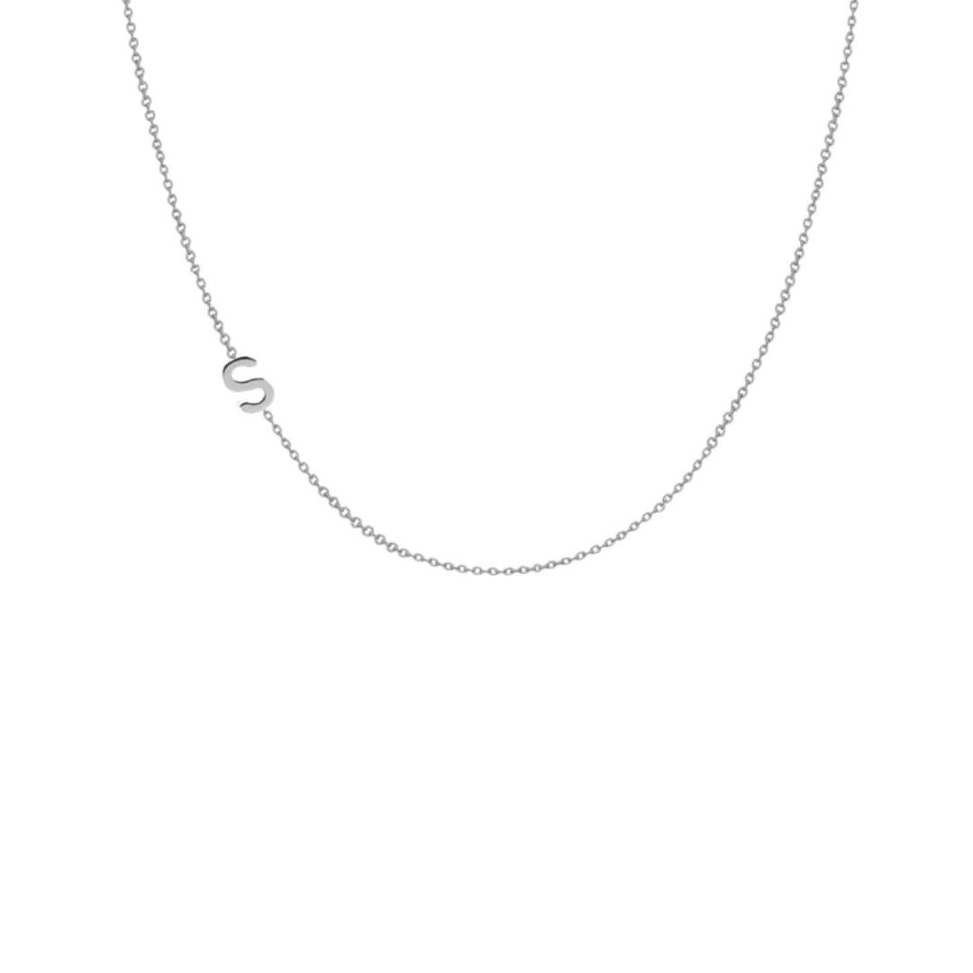 Asymmetrical name store necklace