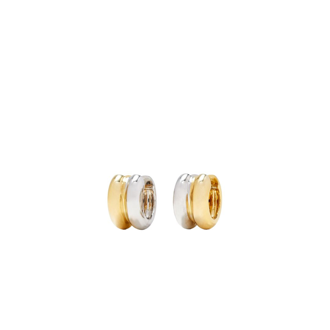 Two tone online hoop earrings