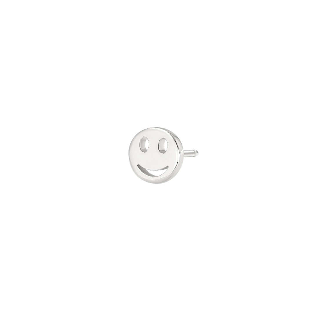 Gold smiley online face earrings