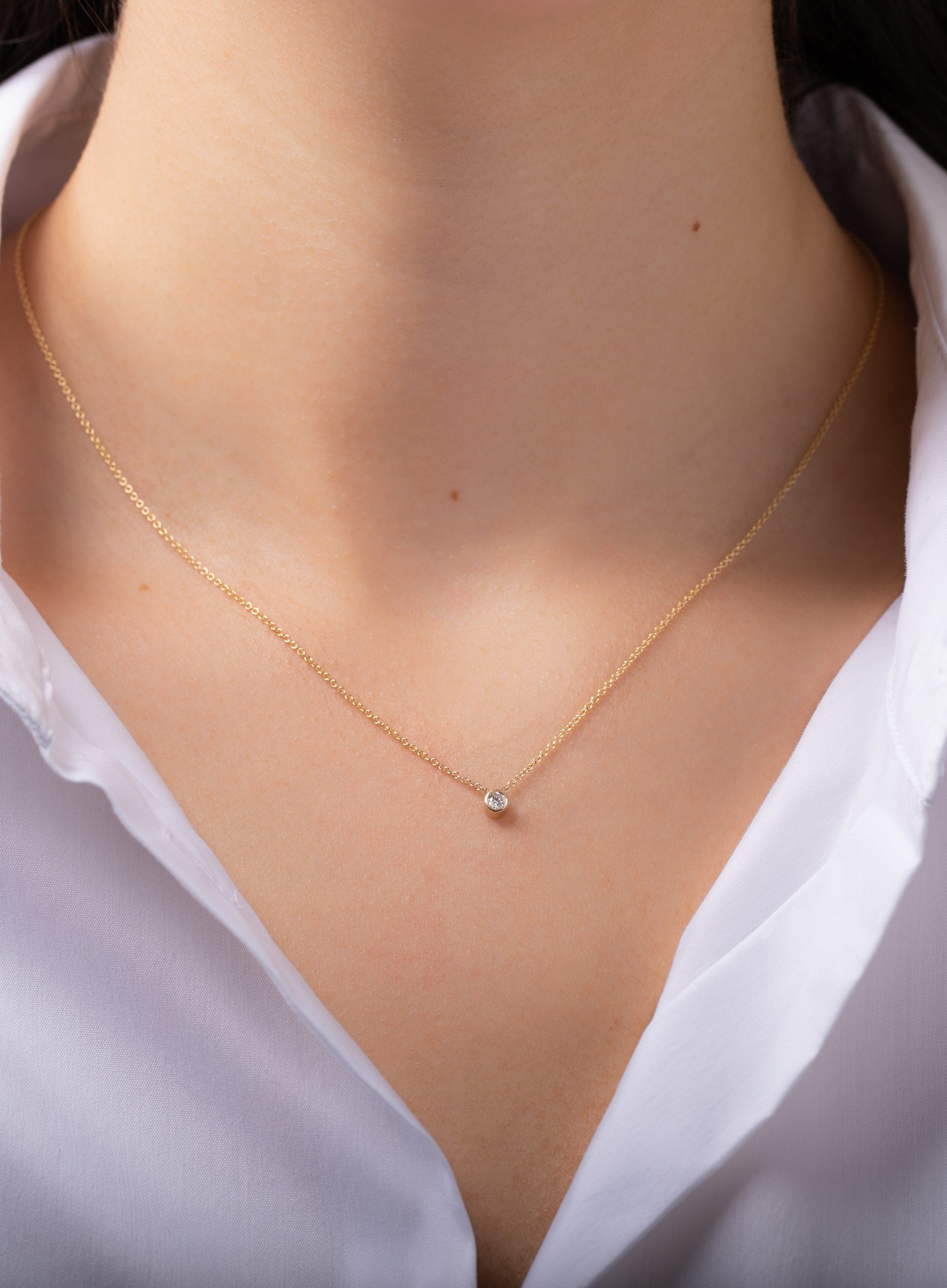 Buy White Diamond Necklace Pendant in 14k Real Gold | Chordia Jewels